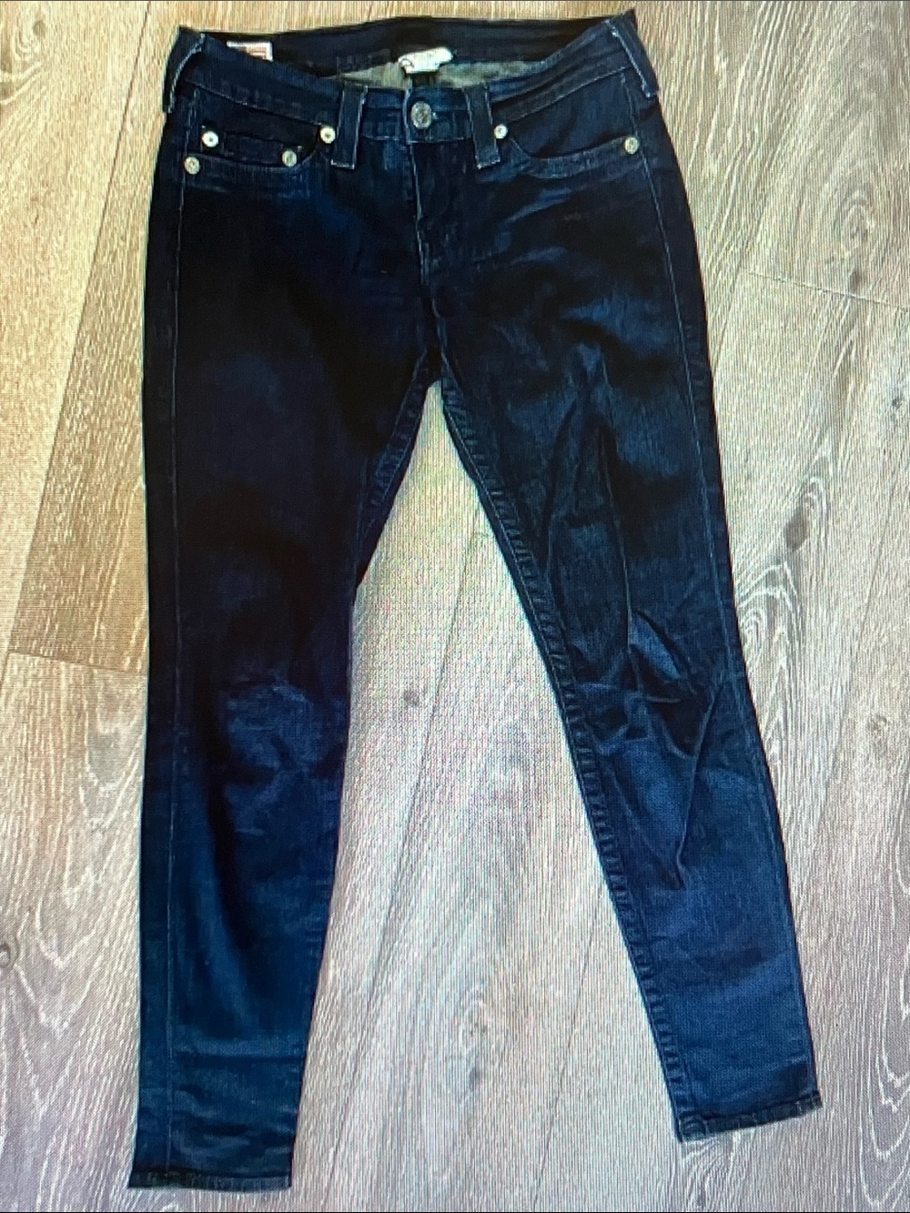 True Religion Women's Dark Black Skinny Jeans